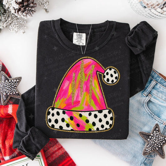 BRUSHSTROKE SANTA HAT - DTF TRANSFER