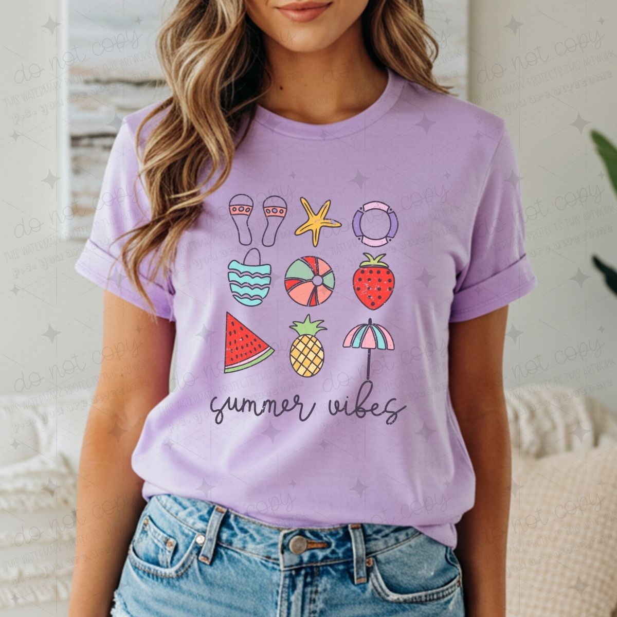 SUMMER VIBES GRID - DTF TRANSFER