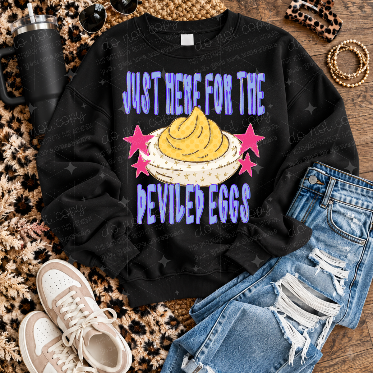 JUST HERE FOR THE DEVILED EGGS - DTF TRANSFER