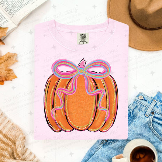 COQUETTE PUMPKIN - FAUX GLITTER - DTF TRANSFER