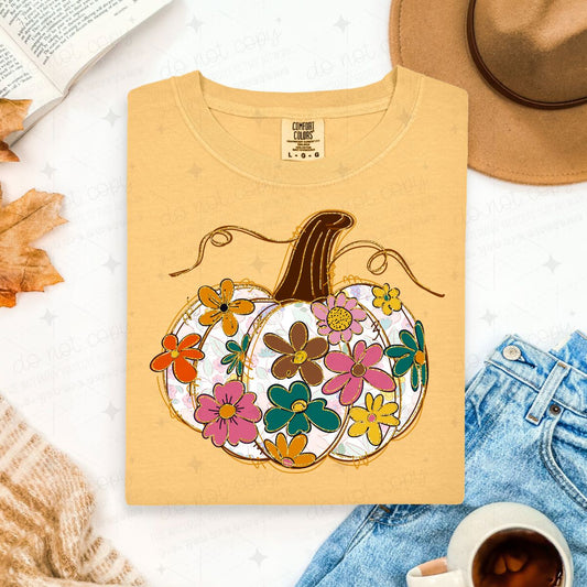 FLORAL PUMPKIN - DTF TRANSFER
