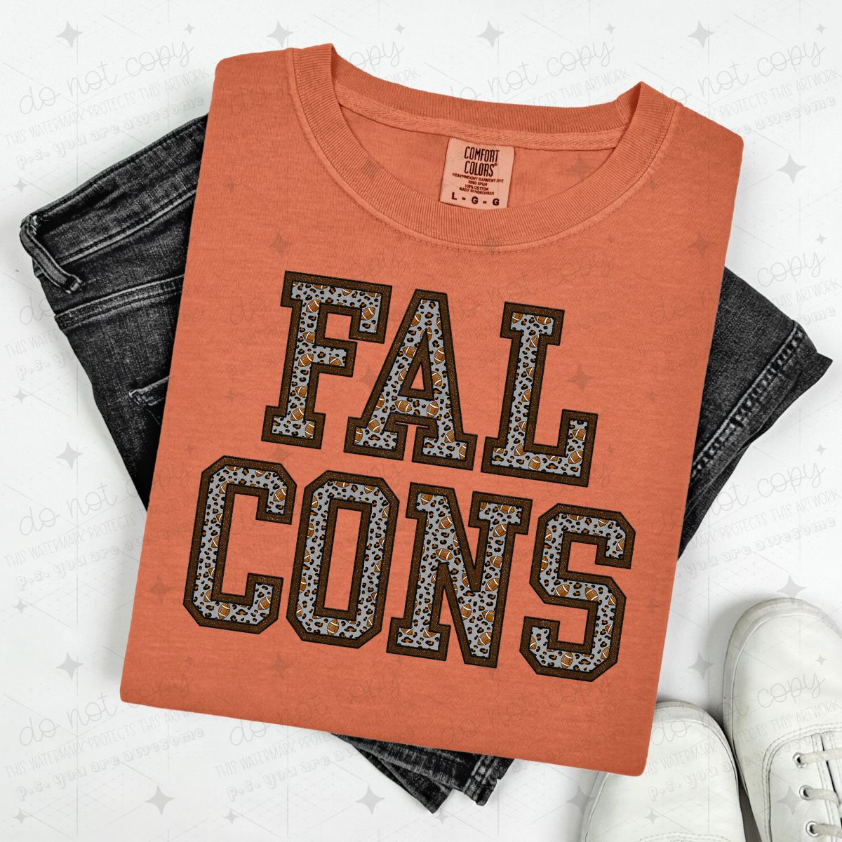FOOTBALL MASCOTS - FAUX GLITTER - DTF TRANSFER