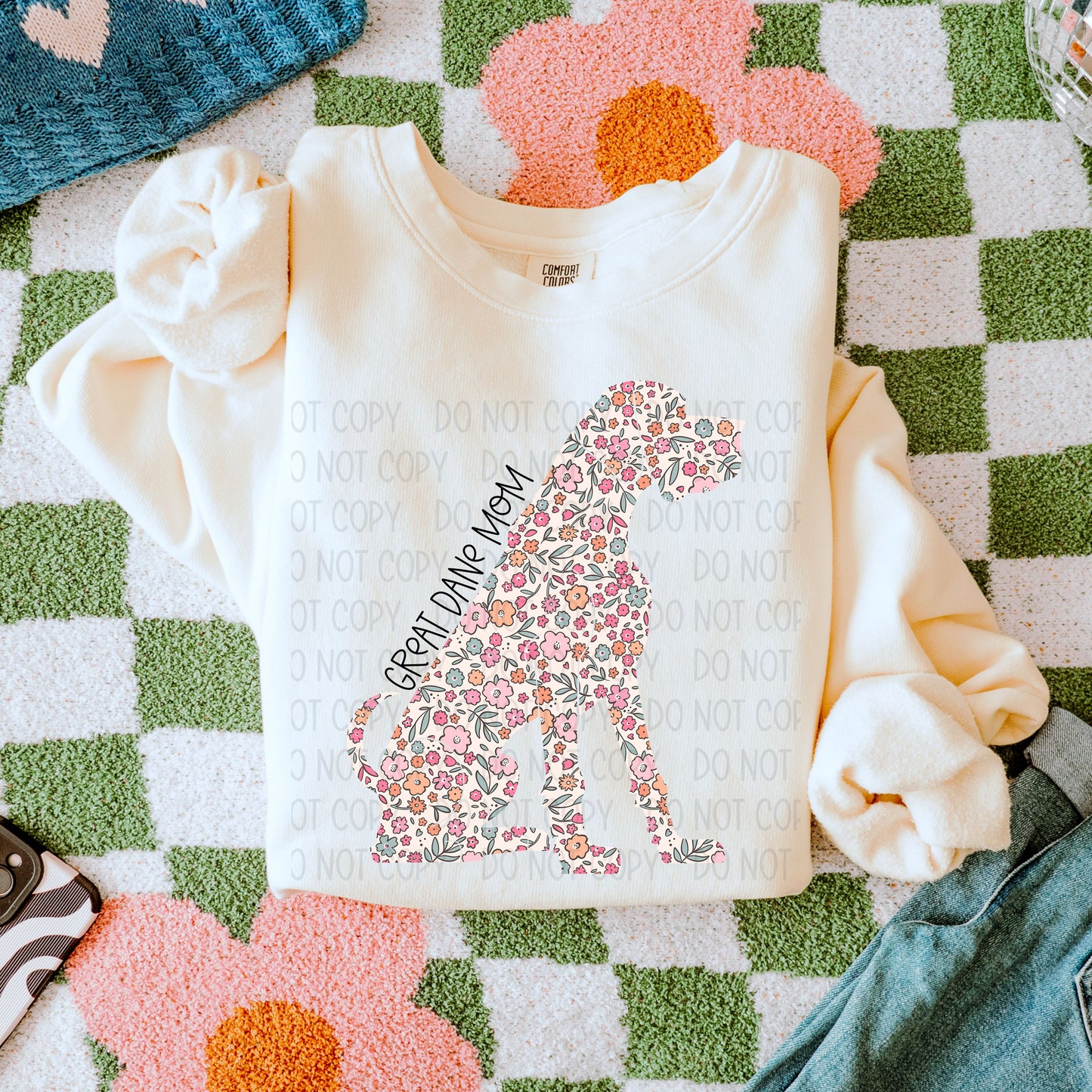 DOG MOM FLORAL - DTF TRANSFER