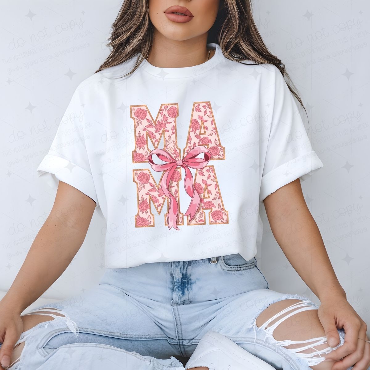 COQUETTE MAMA - FAUX GLITTER - DTF TRANSFER