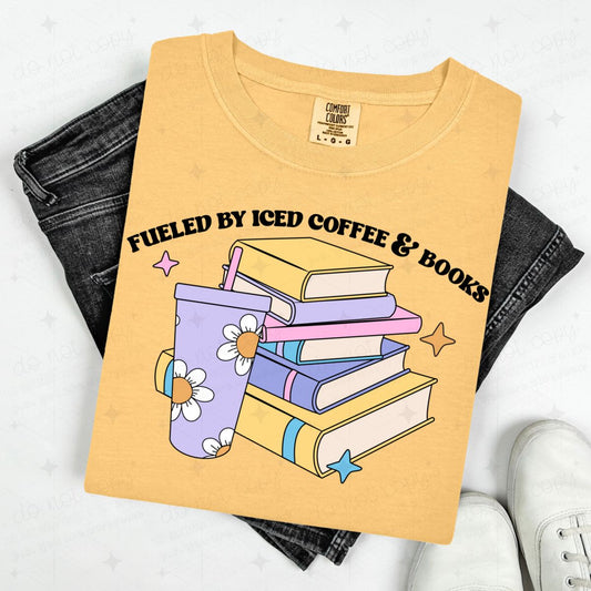 FUELED BY ICE COFFEE & BOOKS - DTF TRANSFER