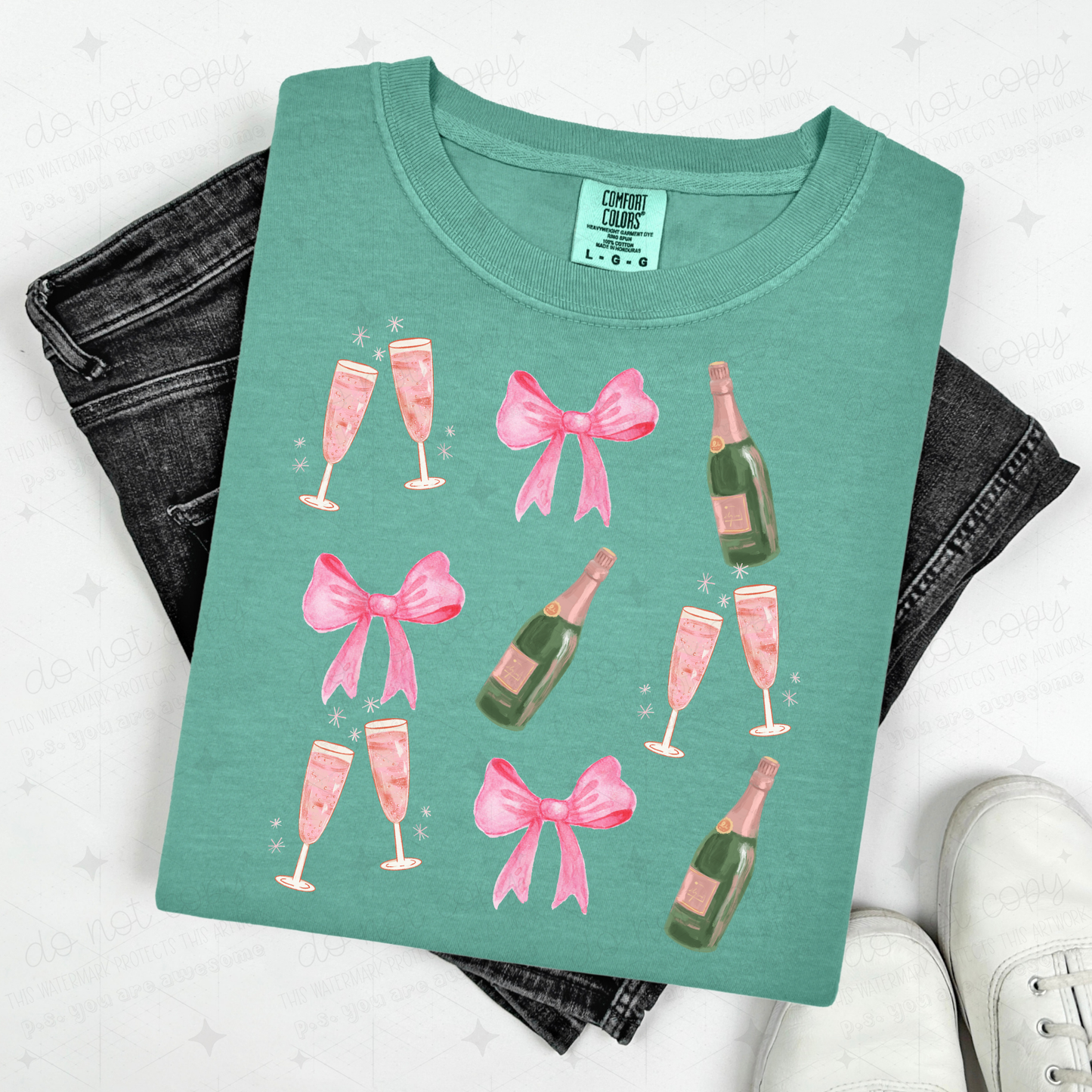 COQUETTE CHAMPAGNE CHEERS - DTF TRANSFER