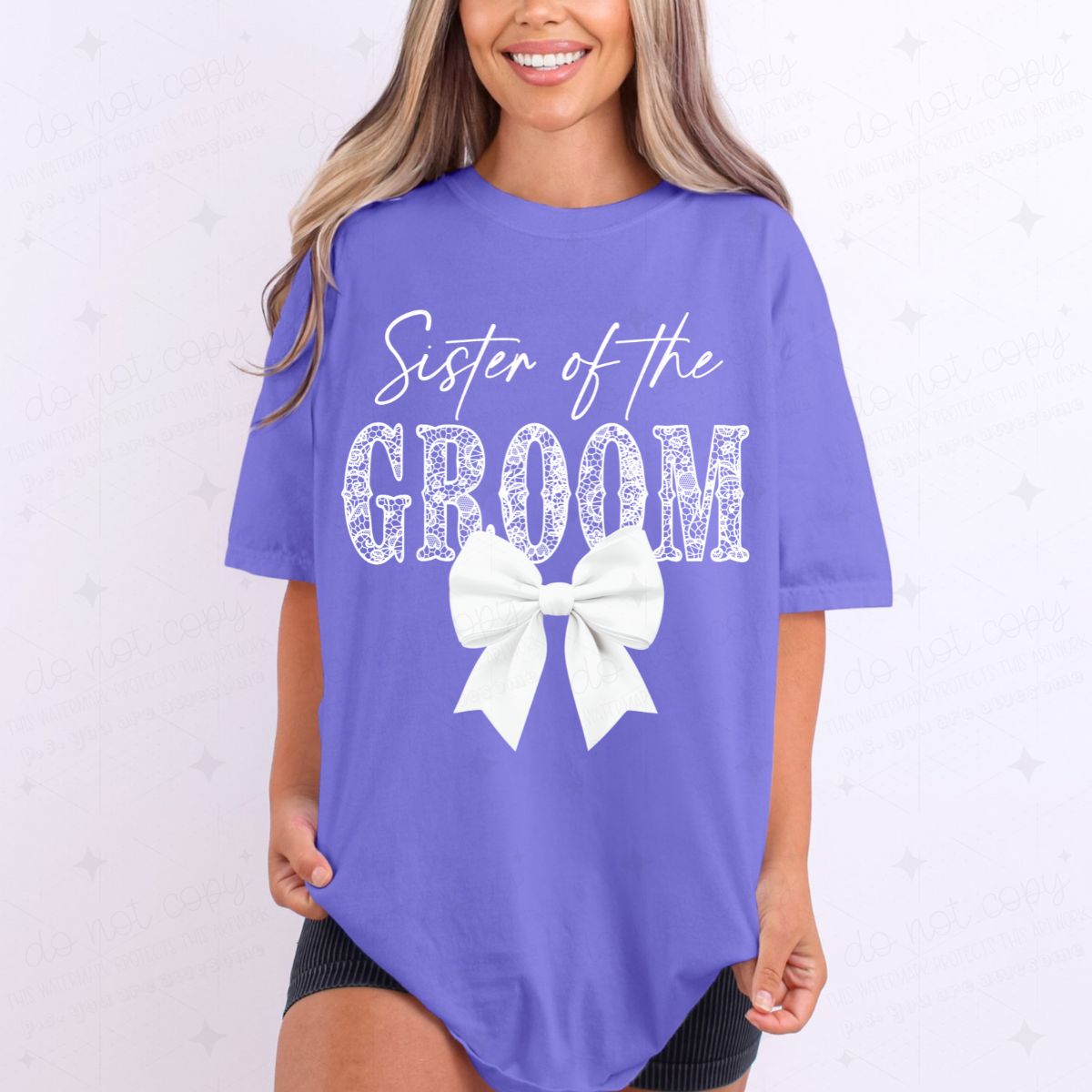 COQUETTE SISTER OF THE GROOM - FAUX LACE - DTF TRANSFER