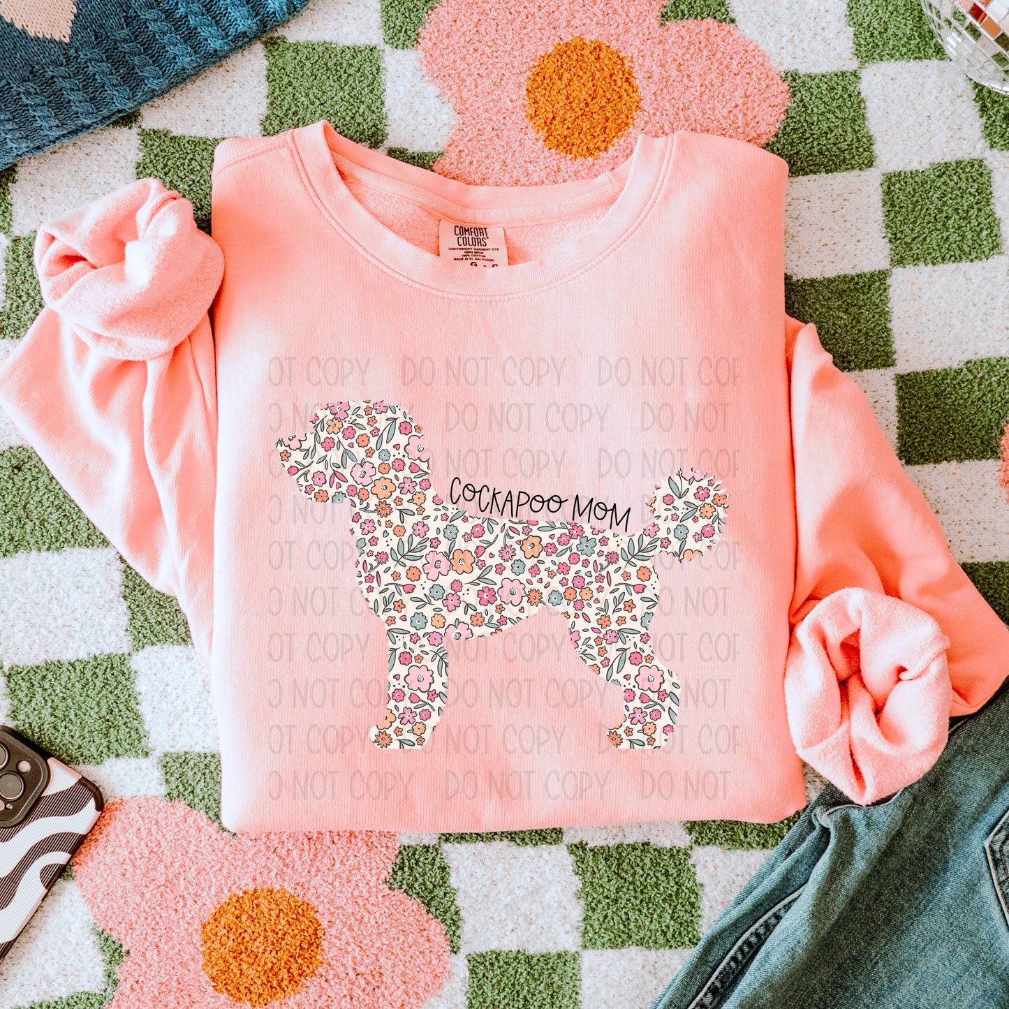 DOG MOM FLORAL - DTF TRANSFER