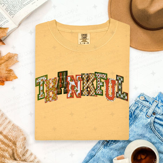 PATCHWORK THANKFUL - DTF TRANSFER