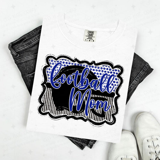 FOOTBALL MOM - ROYAL BLUE - DTF TRANSFER