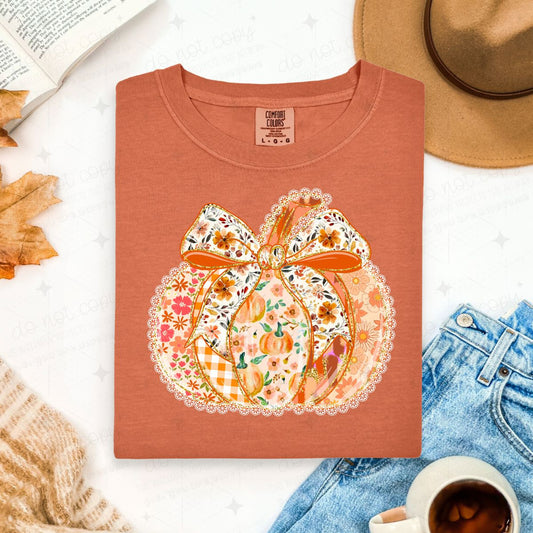 COQUETTE LACE PUMPKIN - FAUX LACE - DTF TRANSFER