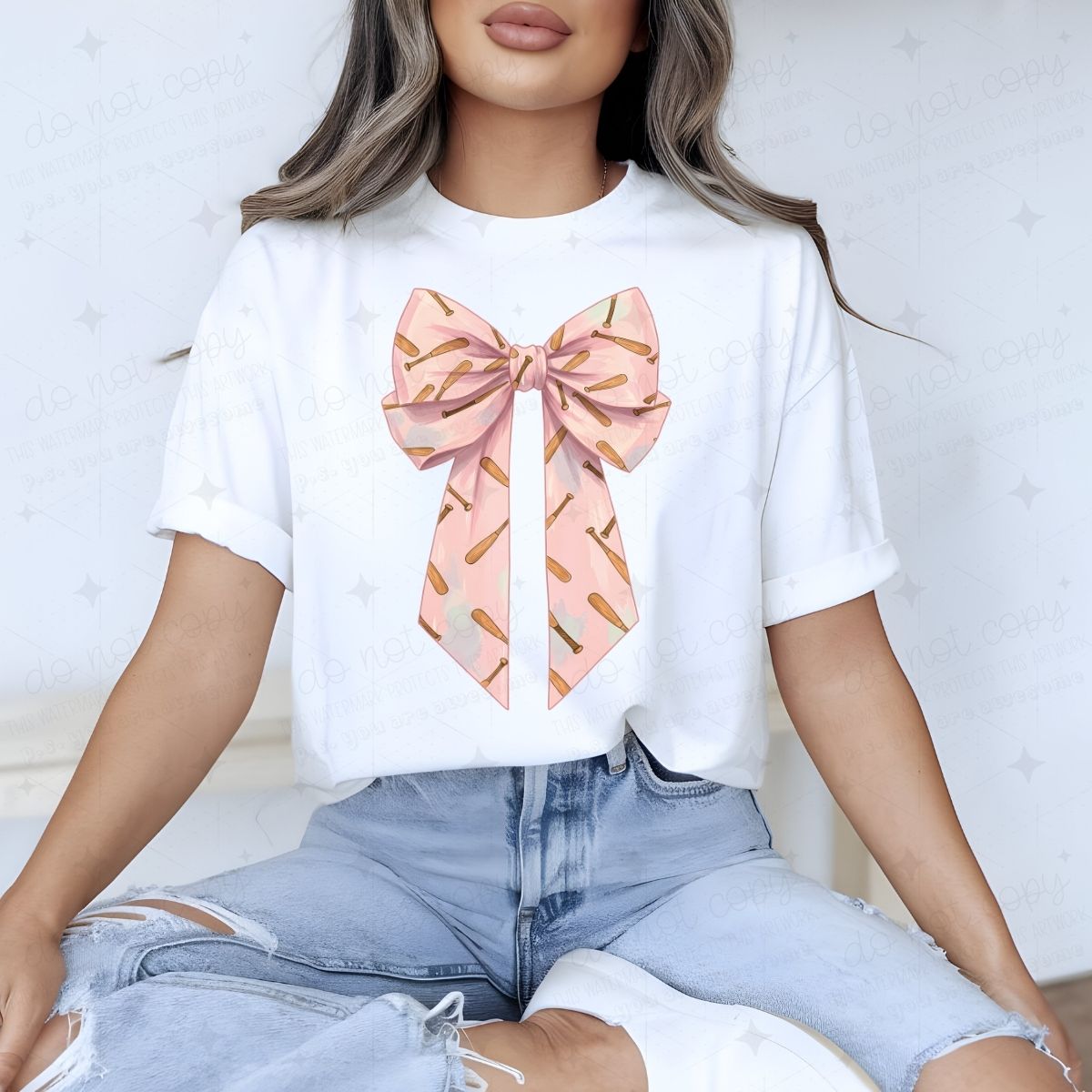 COQUETTE BASEBALL BOW - DTF TRANSFER