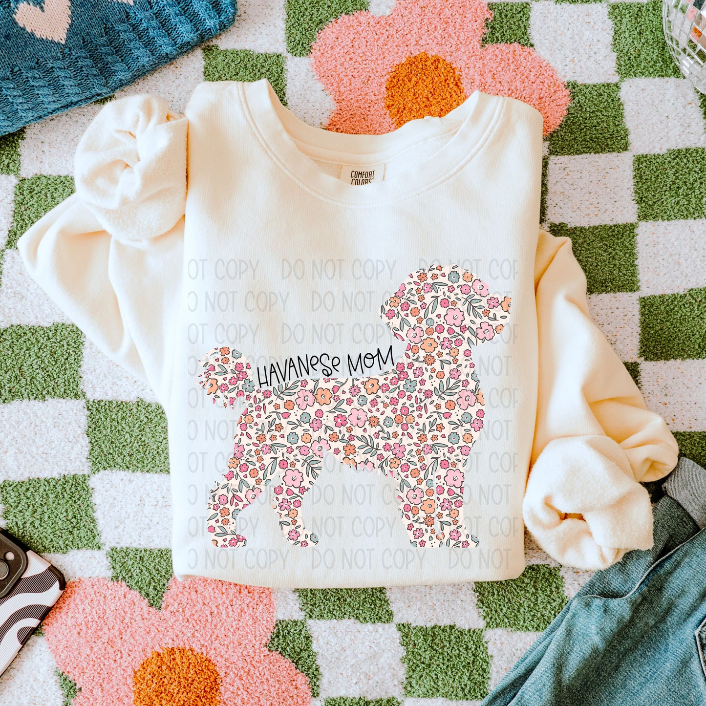 DOG MOM FLORAL - DTF TRANSFER