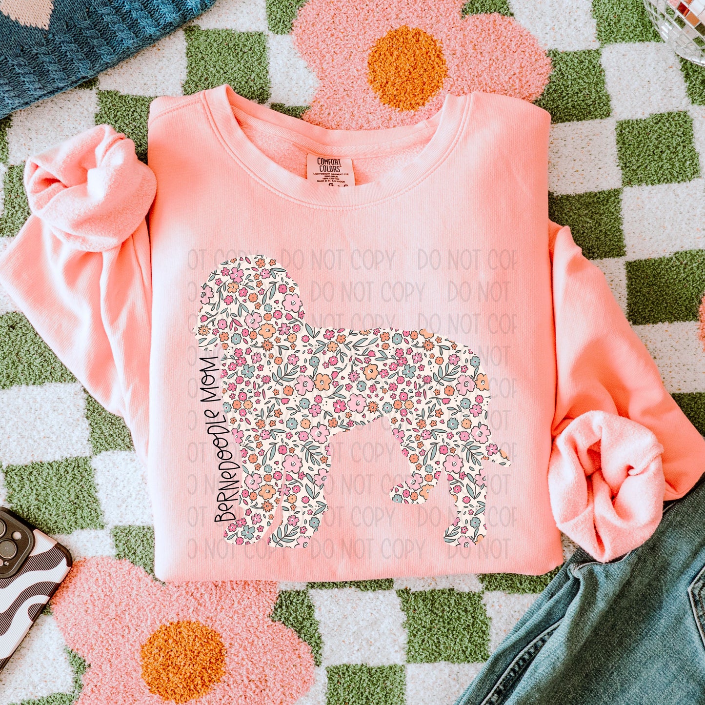 DOG MOM FLORAL - DTF TRANSFER