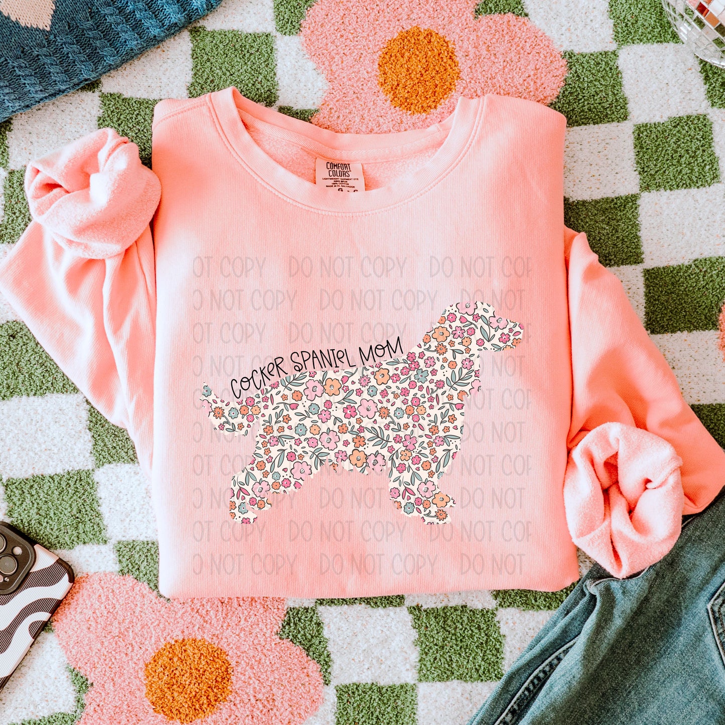 DOG MOM FLORAL - DTF TRANSFER