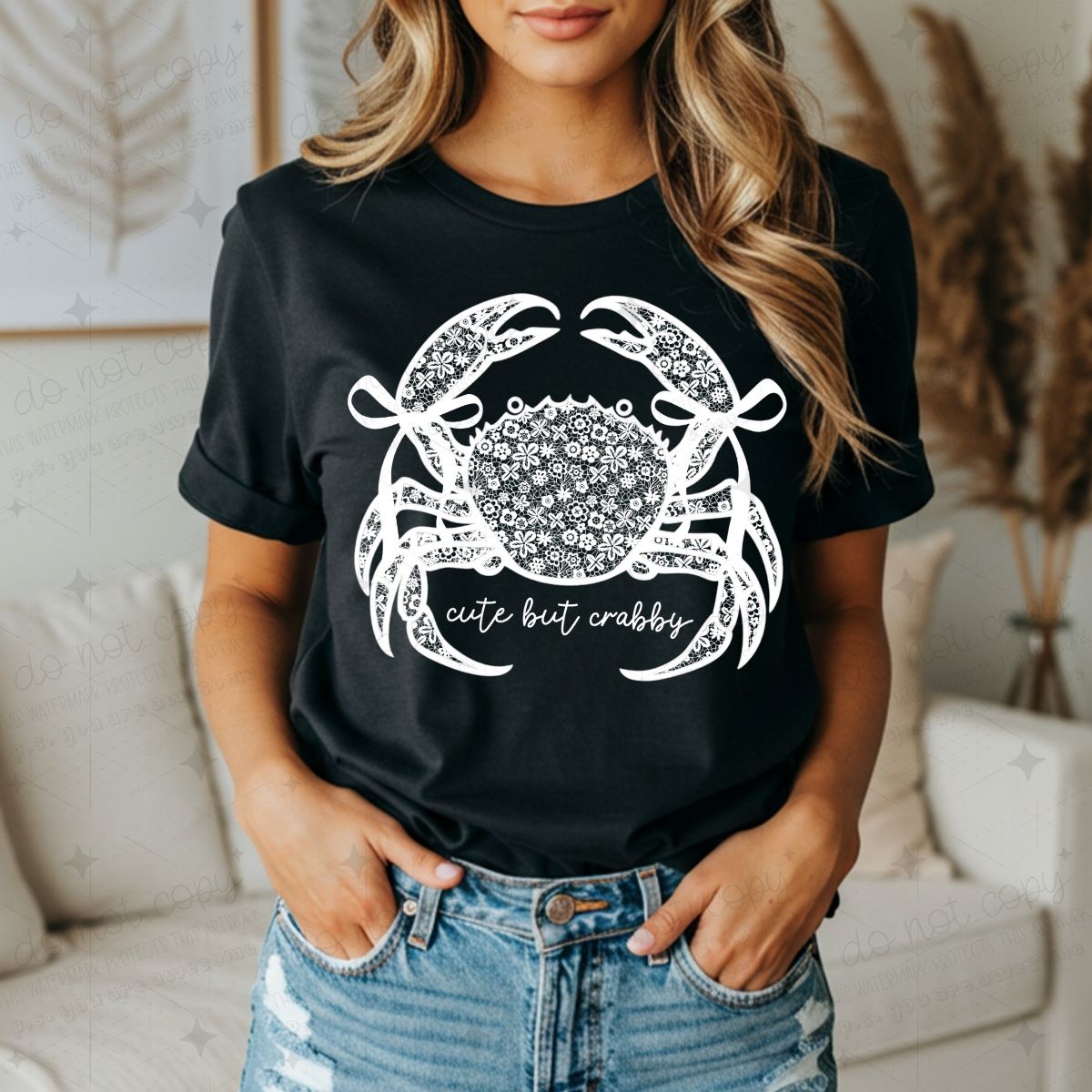 COQUETTE CUTE BUT CRABBY - FAUX LACE - DTF TRANSFER