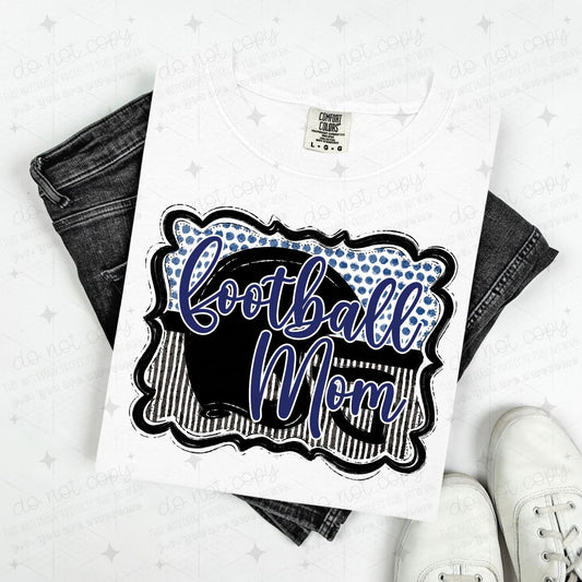 FOOTBALL MOM - NAVY BLUE - DTF TRANSFER