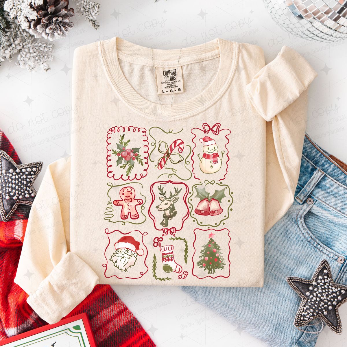 COQUETTE VINTAGE CHRISTMAS FRAMES - DTF TRANSFER