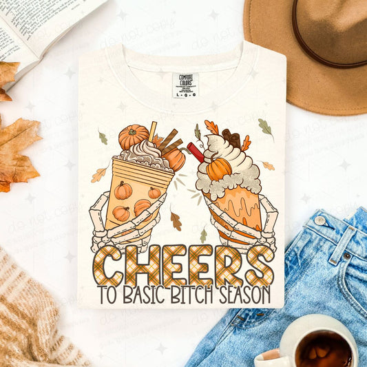 CHEERS TO BASIC BITCH SEASON - DTF TRANSFER