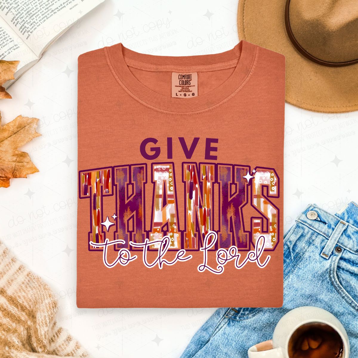 GIVE THANKS TO THE LORD - DTF TRANSFER