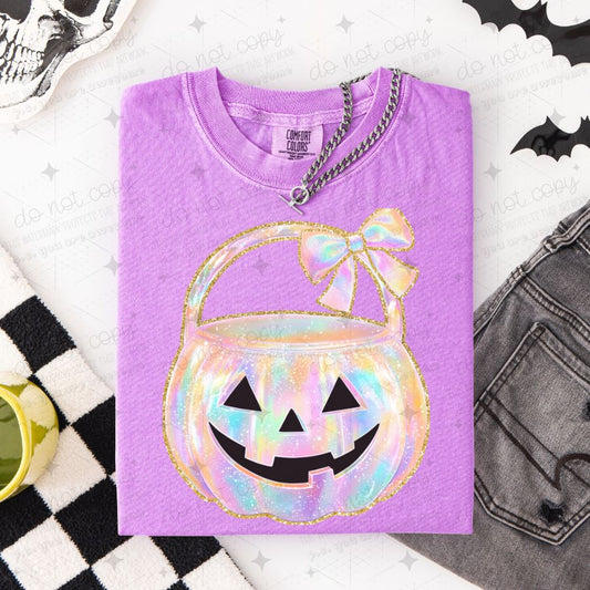 COQUETTE JACK O LANTERN - FAUX GLITTER - DTF TRANSFER