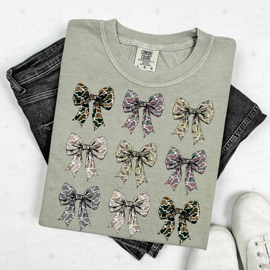 COQUETTE CAMO BOWS - DTF TRANSFER