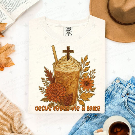 JESUS LOVES ME A LATTE - DTF TRANSFER