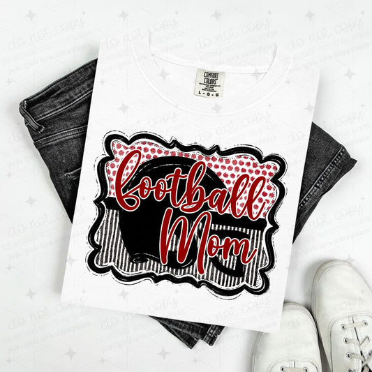 FOOTBALL MOM - MAROON - DTF TRANSFER