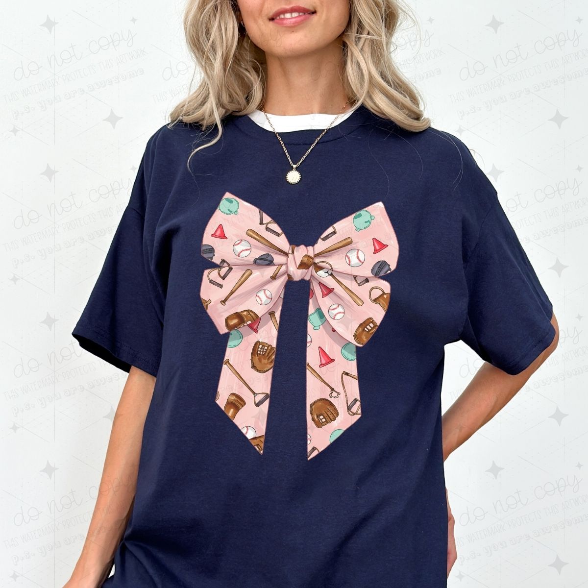 COQUETTE BASEBALL BOW - DTF TRANSFER