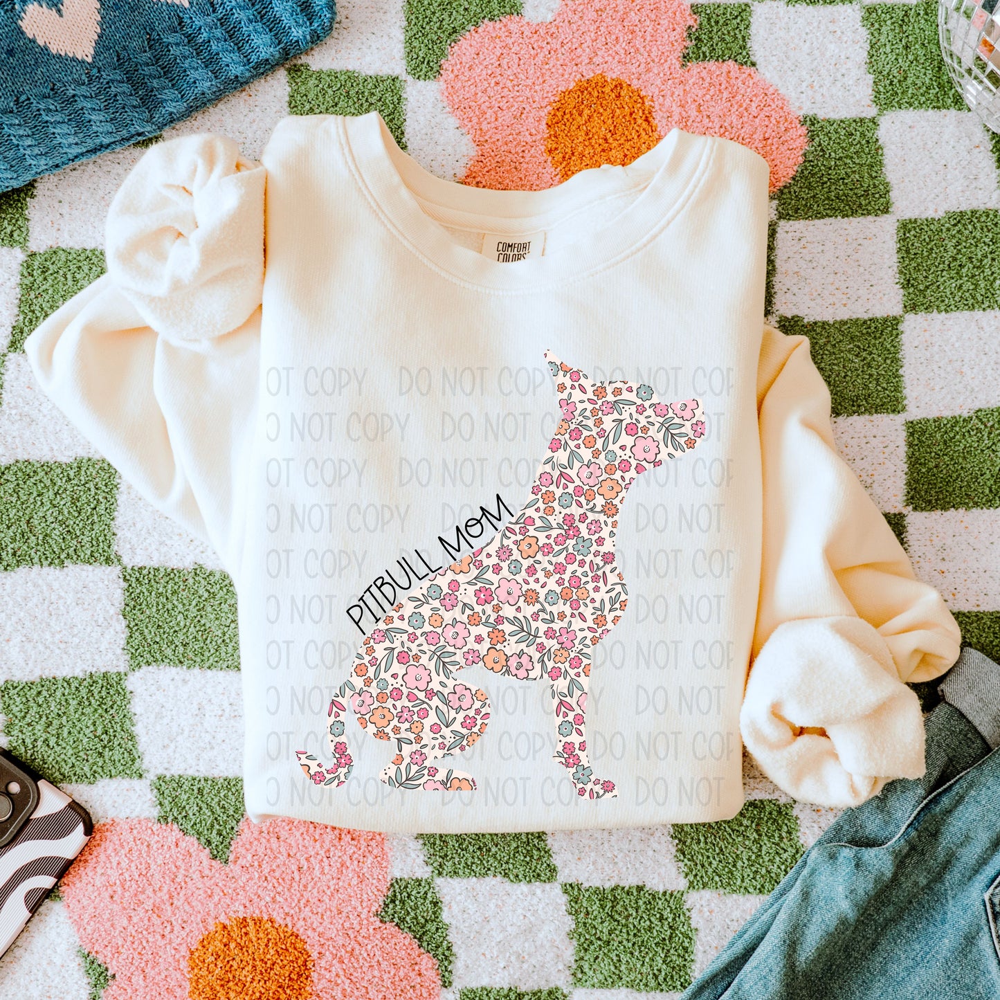 DOG MOM FLORAL - DTF TRANSFER