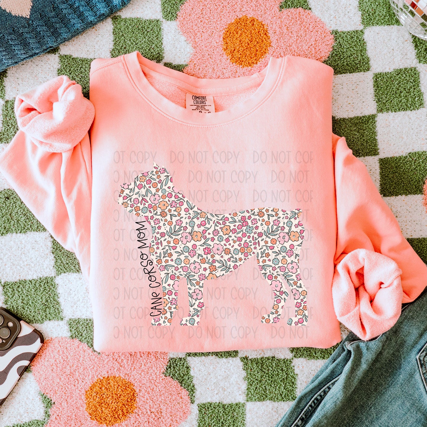 DOG MOM FLORAL - DTF TRANSFER