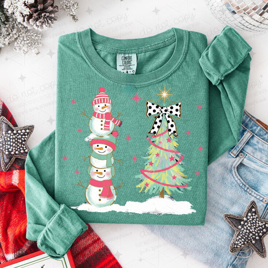 COQUETTE SNOWMEN AND A CHRISTMAS TREE - DTF TRANSFER