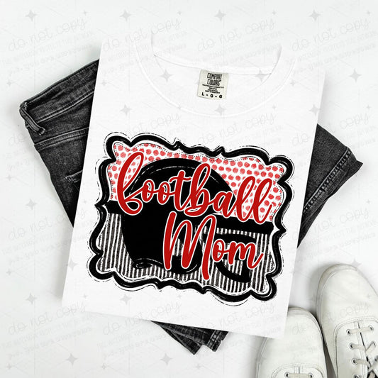 FOOTBALL MOM - RED - DTF TRANSFER