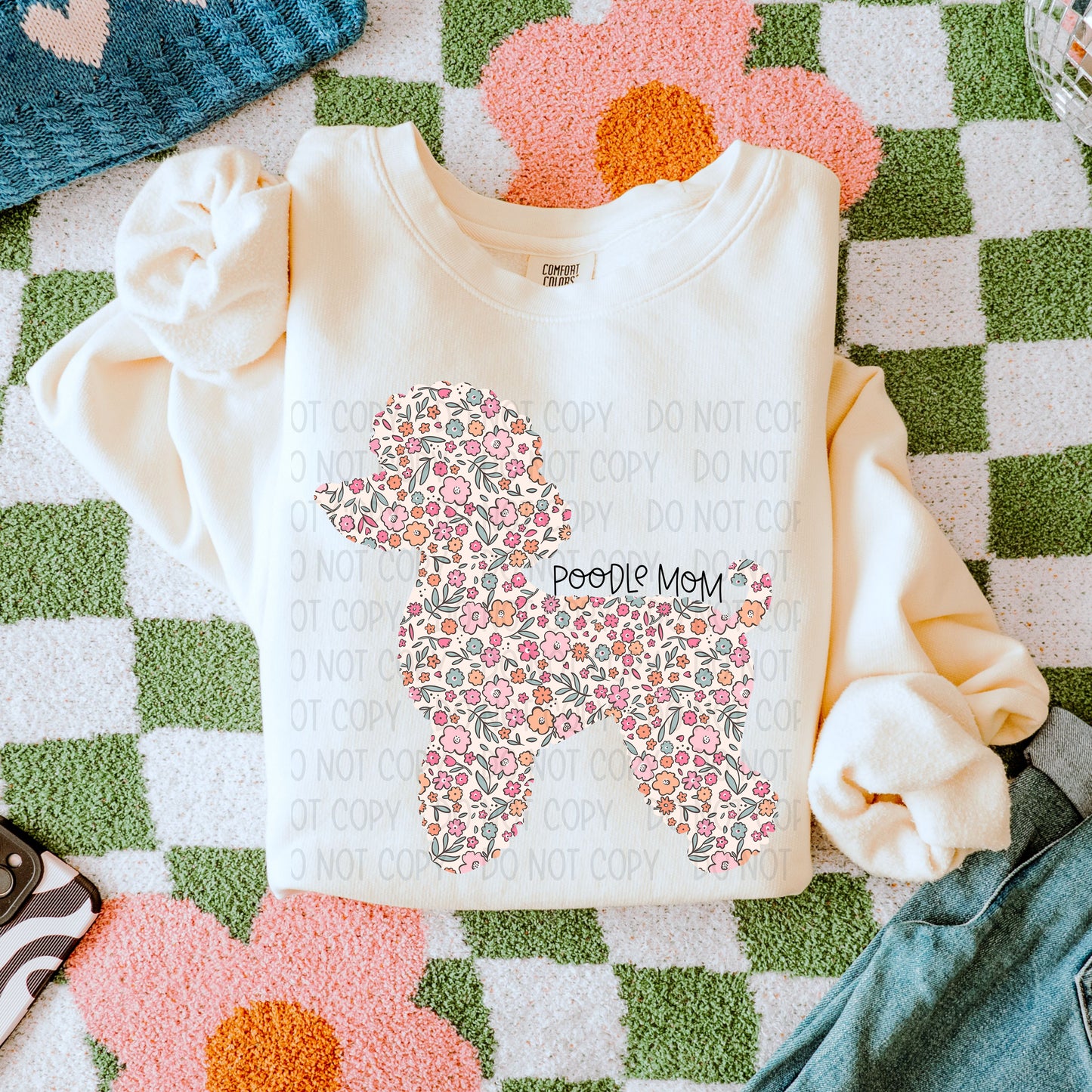 DOG MOM FLORAL - DTF TRANSFER