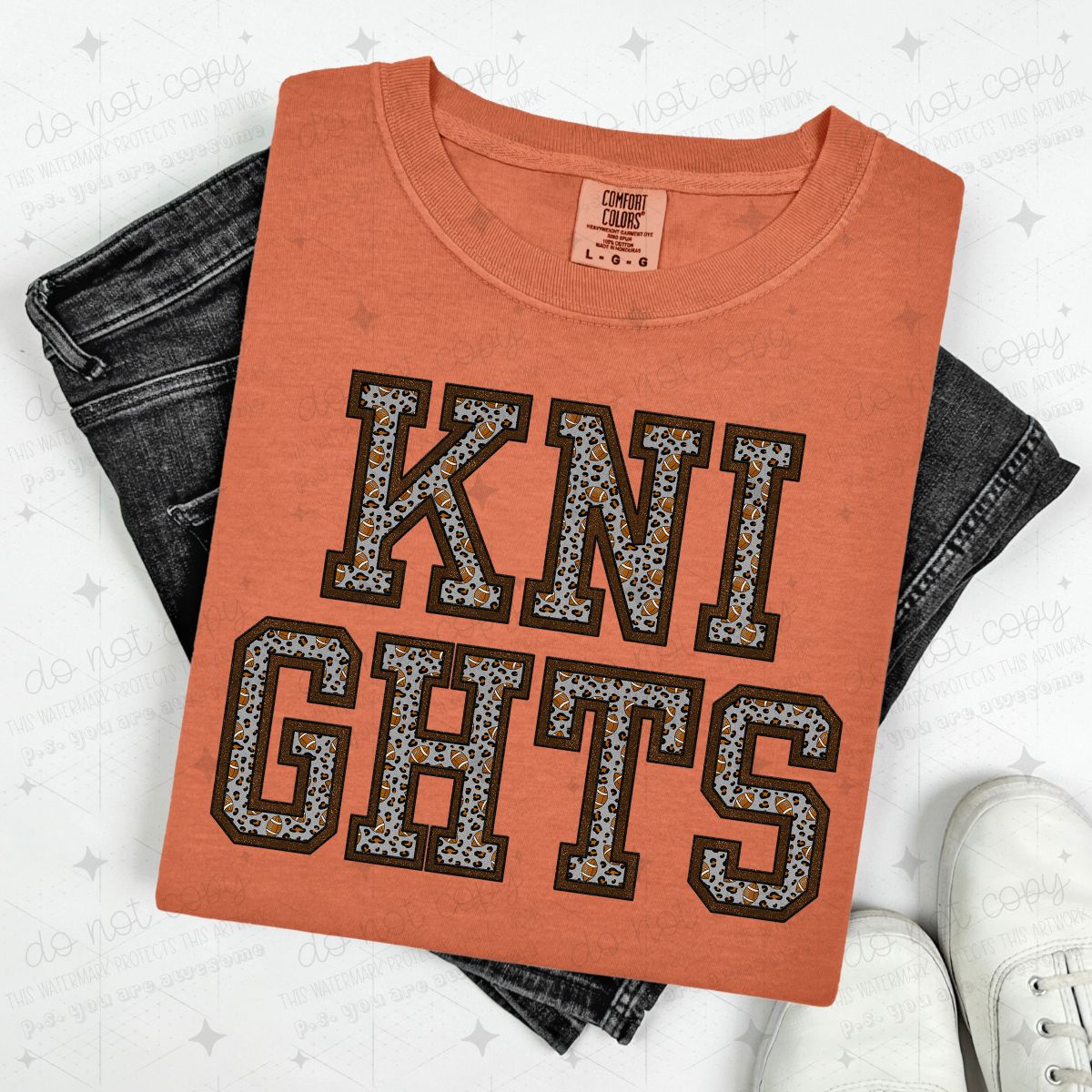 FOOTBALL MASCOTS - FAUX GLITTER - DTF TRANSFER