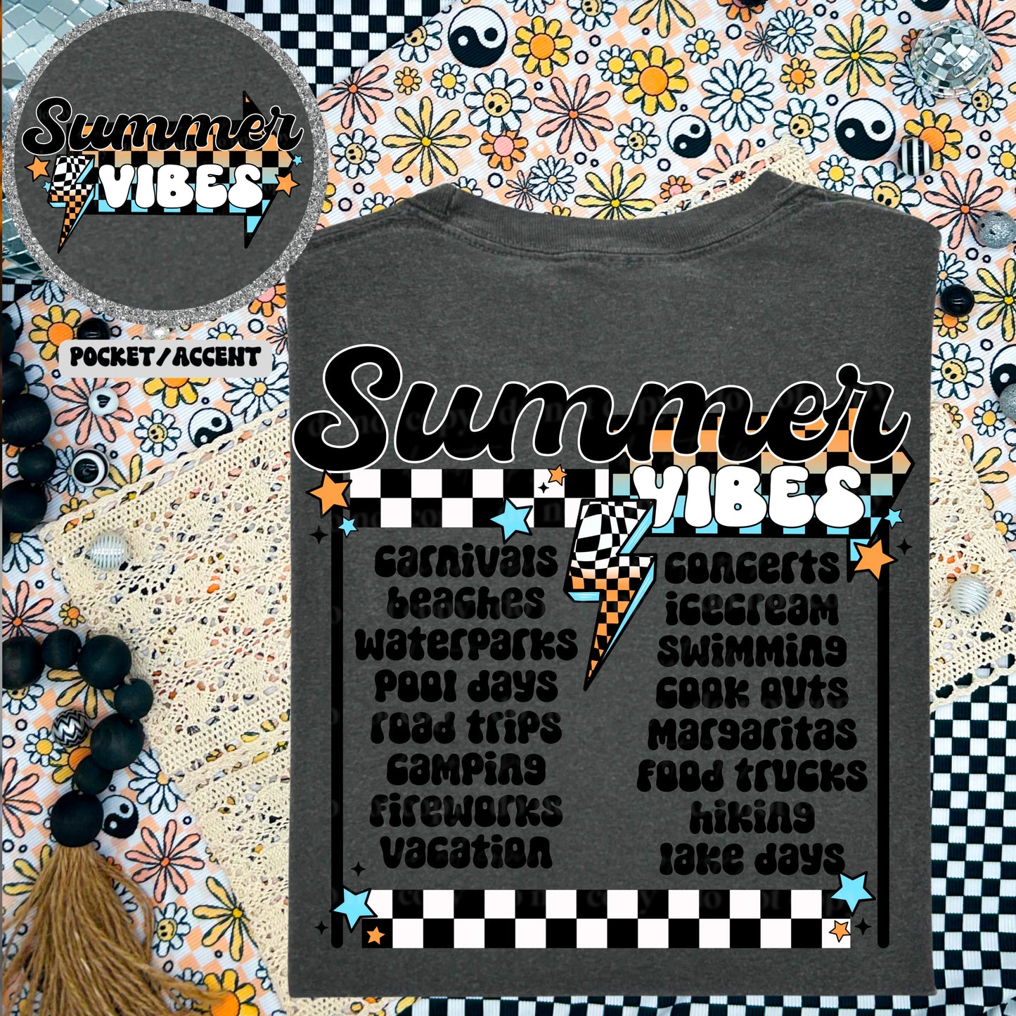 SUMMER VIBES - FRONT+BACK - DTF TRANSFER