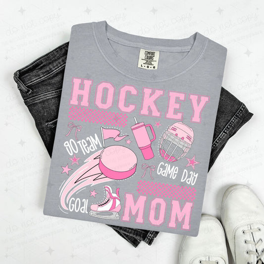 COQUETTE HOCKEY MOM - WHITE TEXT - DTF TRANSFER