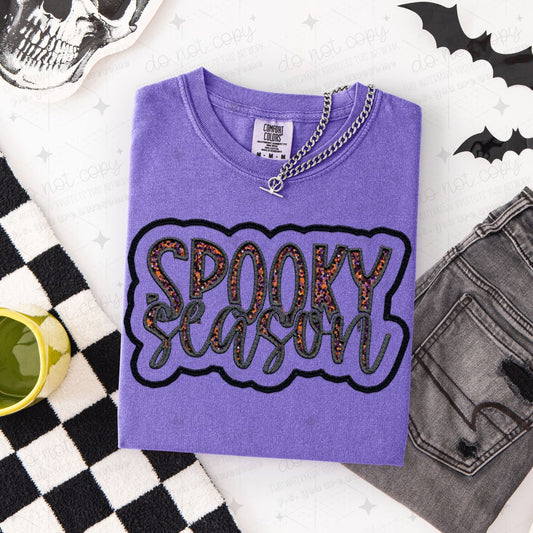 SPOOKY SEASON - FAUX SEQUIN + FAUX EMBROIDERY - DTF TRANSFER