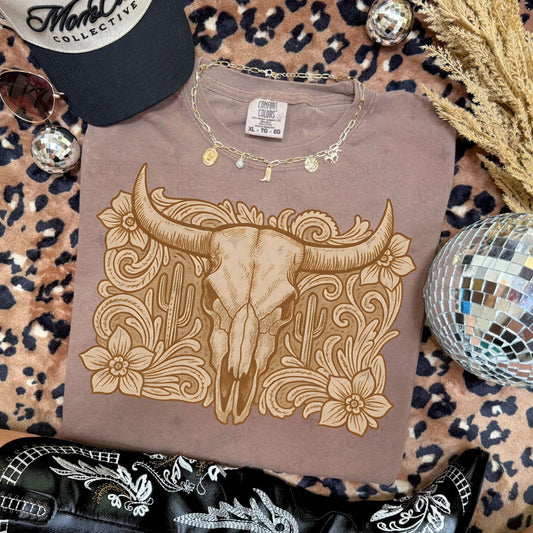 RUSTIC COW SKULL - DTF TRANSFER
