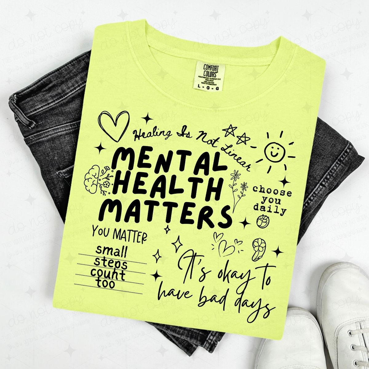 MENTAL HEALTH MATTERS DOODLE - DTF TRANSFER