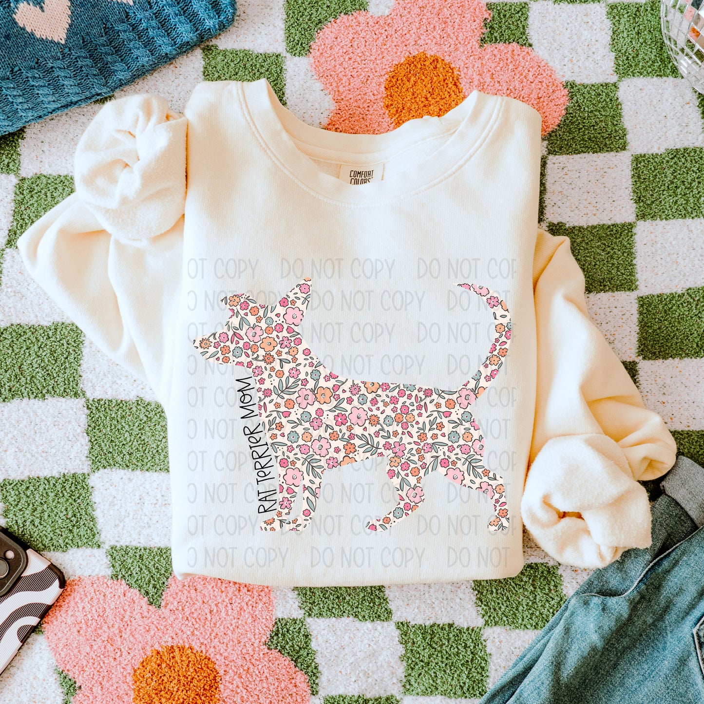 DOG MOM FLORAL - DTF TRANSFER