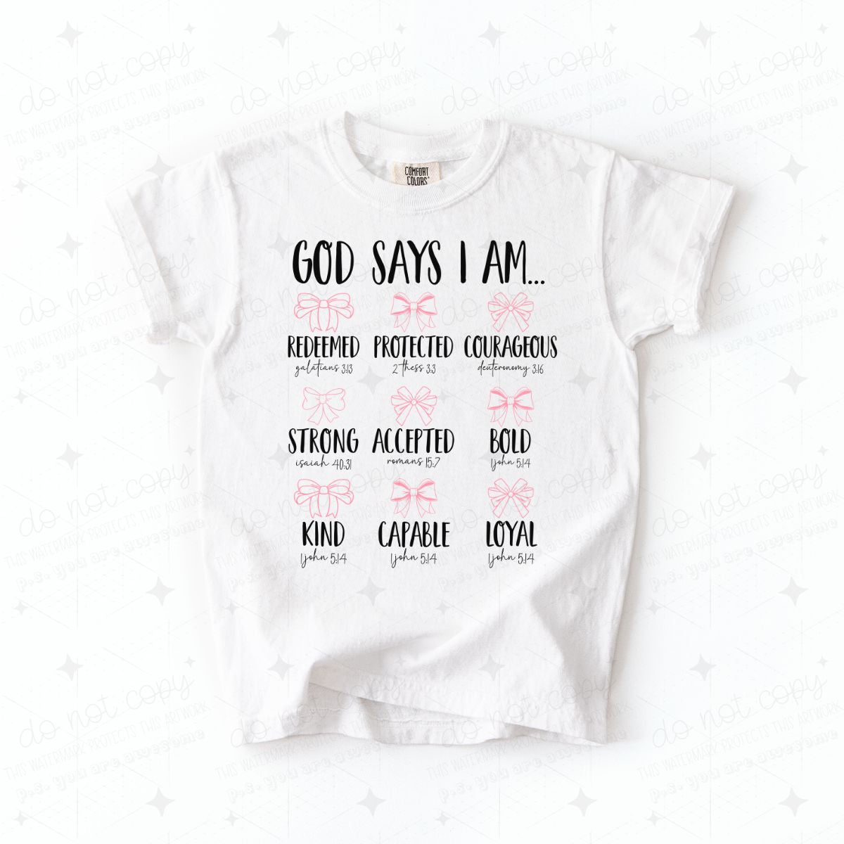 COQUETTE GOD SAYS I AM - DTF TRANSFER