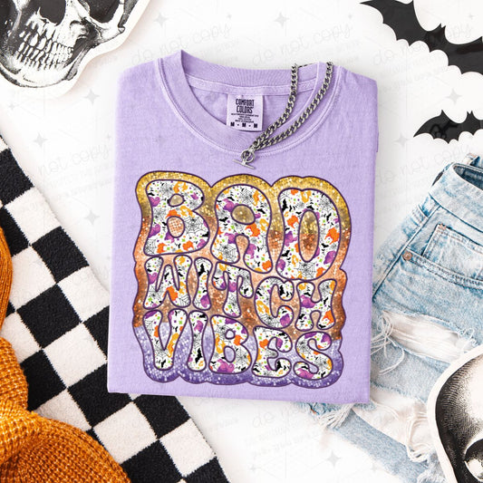 BAD WITCH VIBES - FAUX SEQUIN - DTF TRANSFER