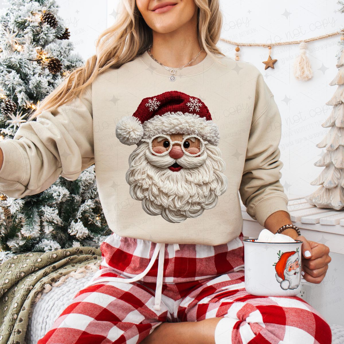 VINTAGE SANTA - FAUX YARN - DTF TRANSFER