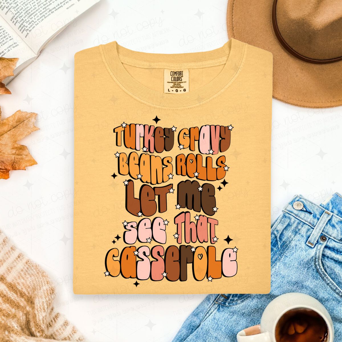 TURKEY GRAVY BEANS ROLLS LET ME SEE THAT CASSEROLE - DTF TRANSFER