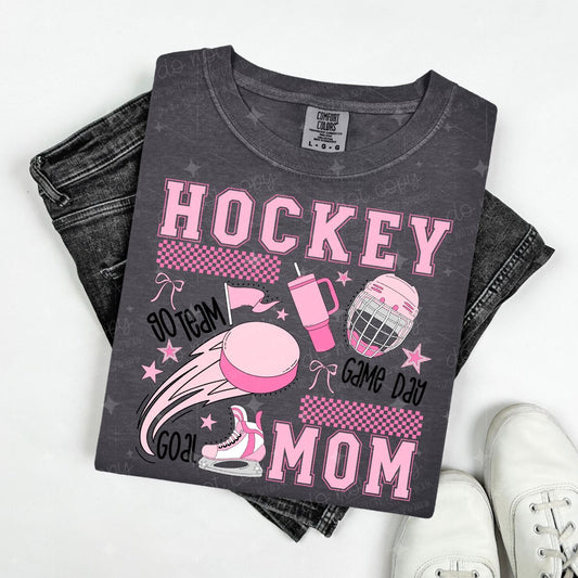 COQUETTE HOCKEY MOM - BLACK TEXT - DTF TRANSFER