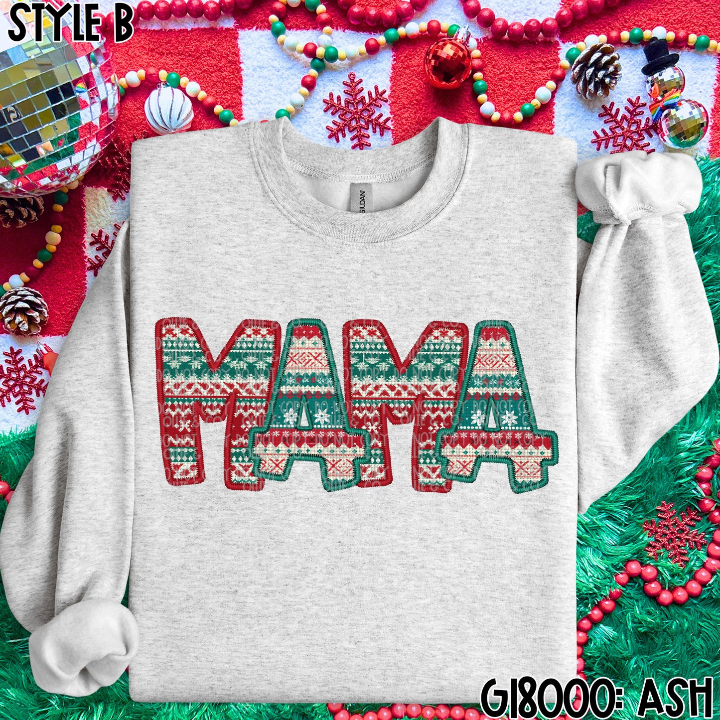 FAUX EMBROIDERY CHRISTMAS W/ KID NAMES - CUSTOM TRANSFER
