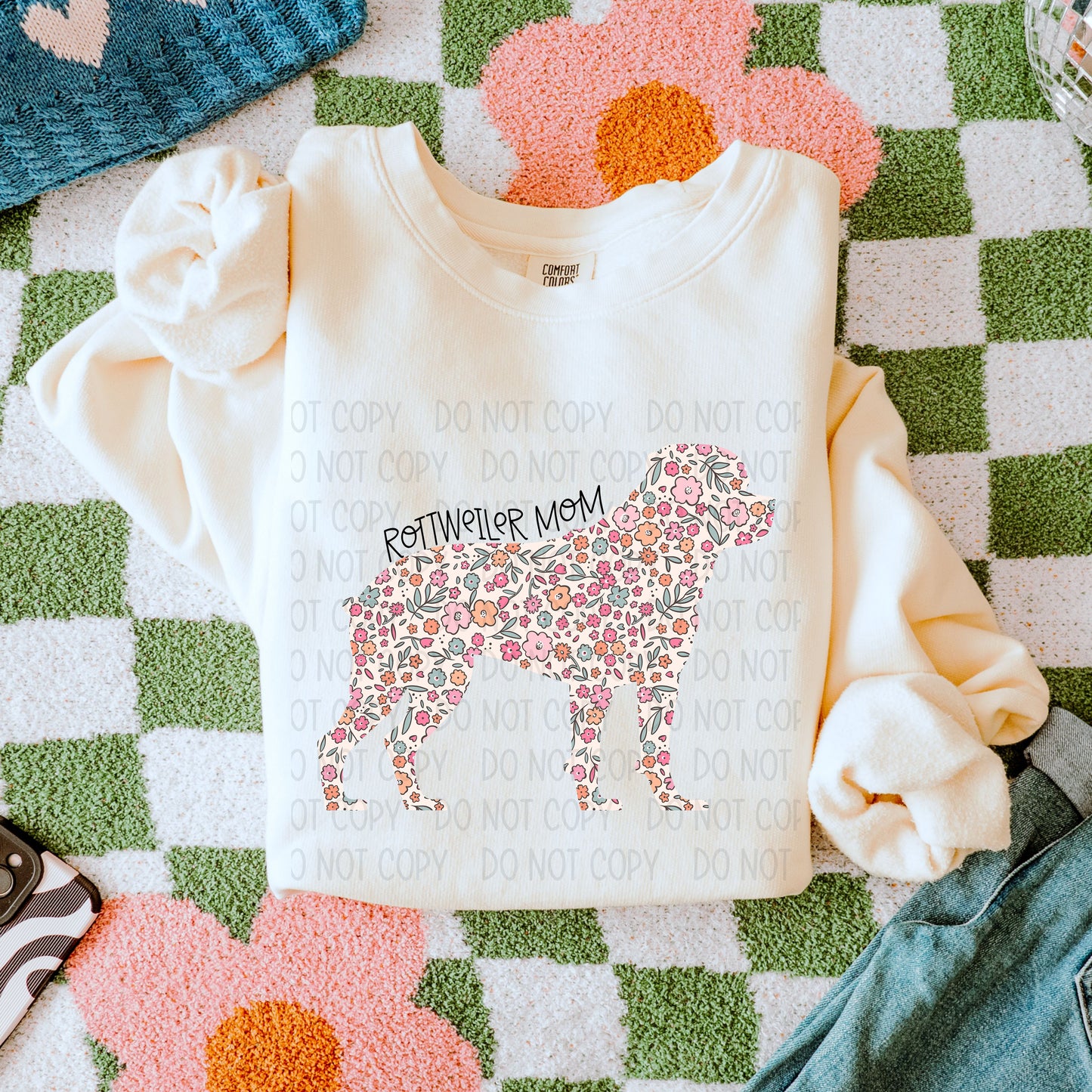 DOG MOM FLORAL - DTF TRANSFER