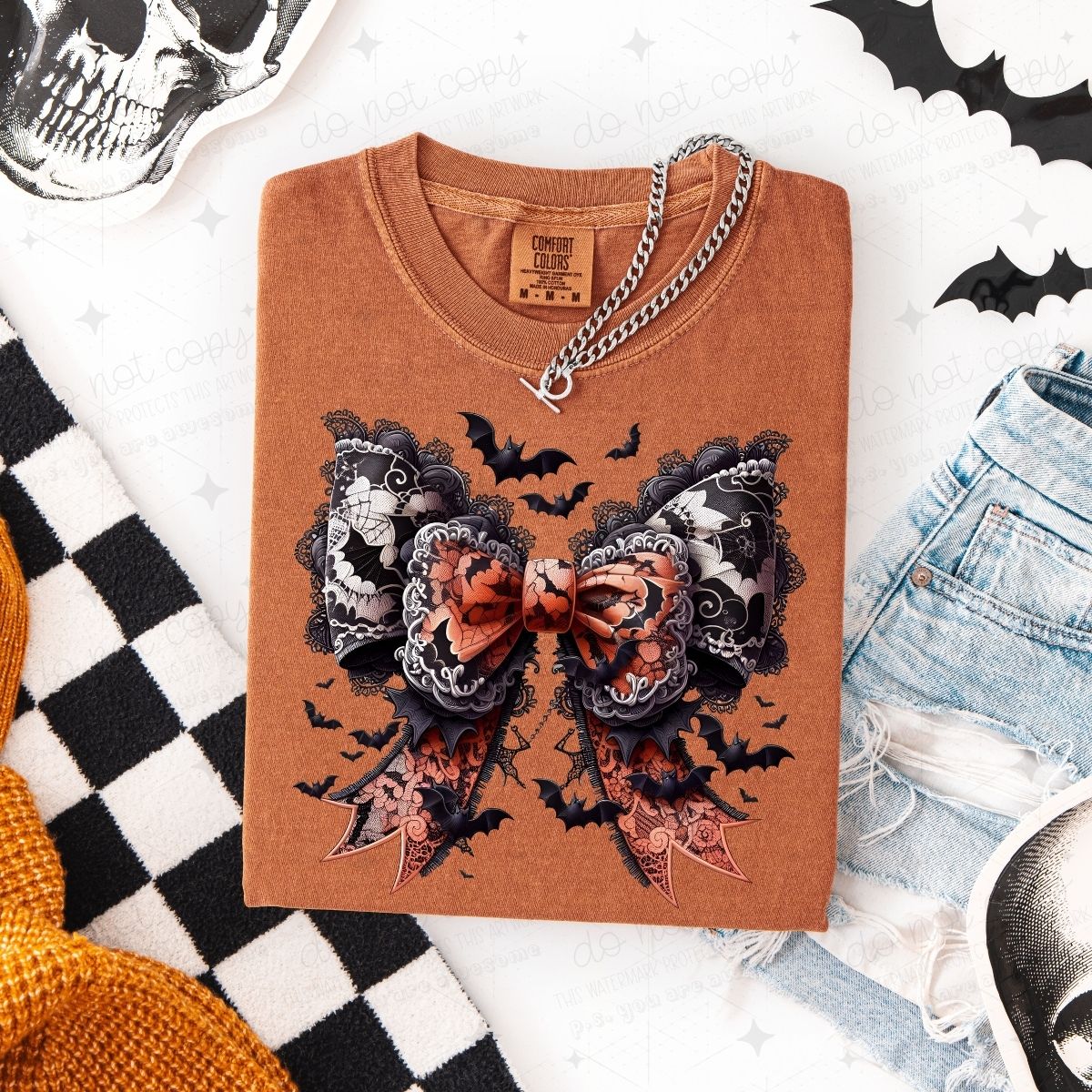 COQUETTE LACE BAT BOW - FAUX LACE - DTF TRANSFER