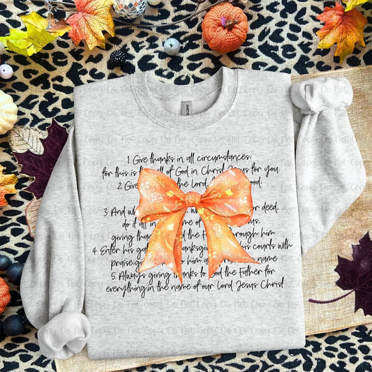 COQUETTE THANKSGIVING BIBLE VERSES - DTF TRANSFER